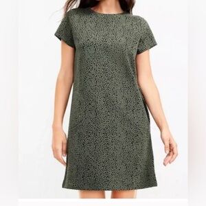 LOFT cute Green Patterned Dress